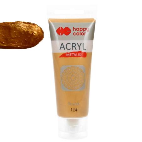 Farba akrylowa 75ml głębokie złoto metalik HAPPY COLOR