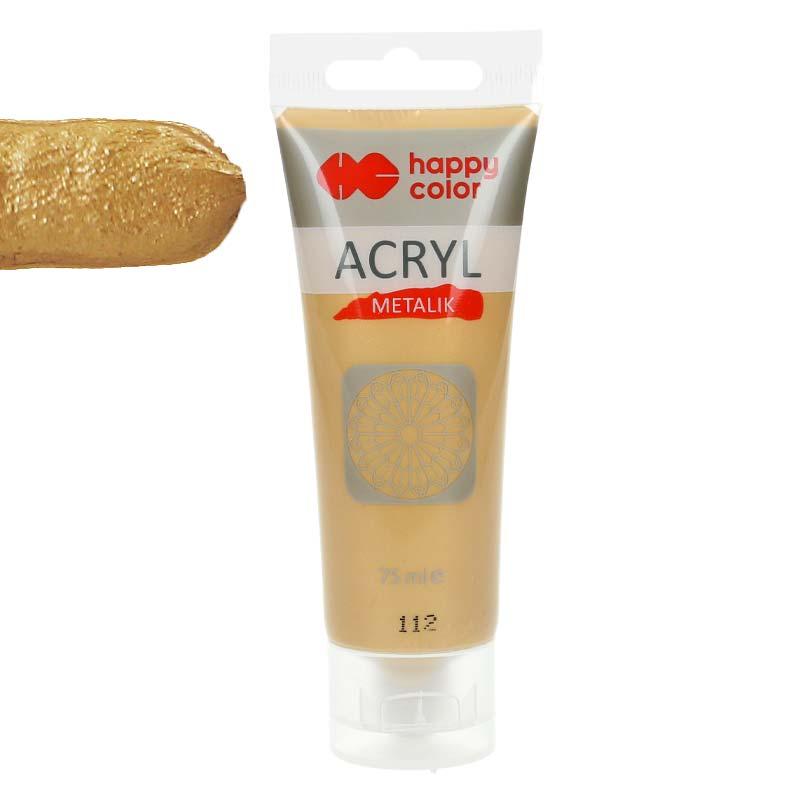 Farba akrylowa 75ml blade złoto metalik HAPPY COLOR