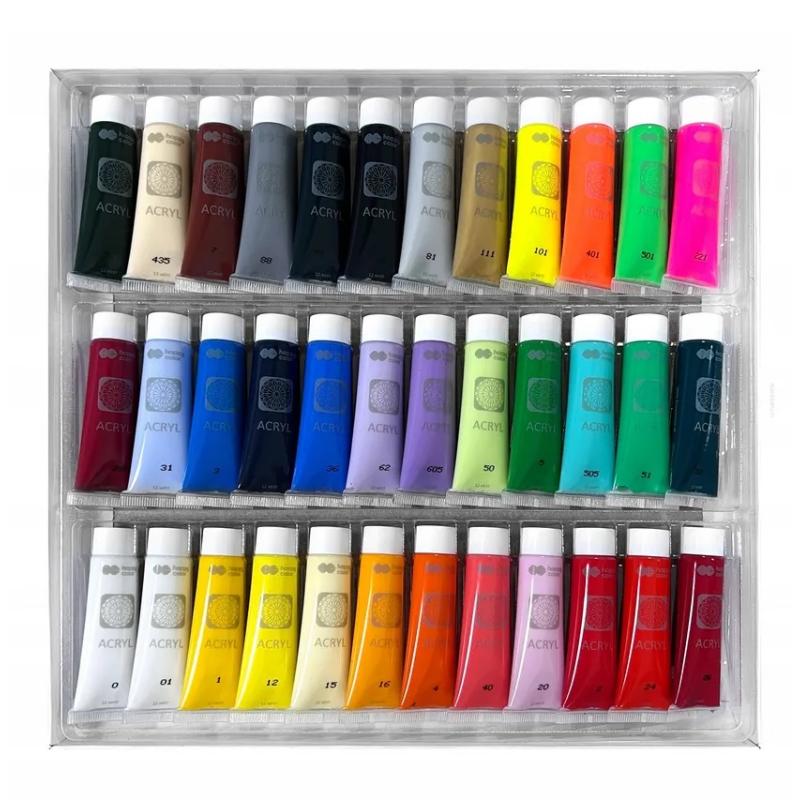 Farba akrylowa zestaw 36 kolorów x 12ml HAPPY COLOR