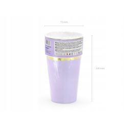 KUBECZKI JASNO LILIOWE 220ML 6SZT. PARTYDECO