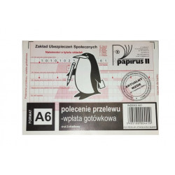 Polecenie przelewu wpłata ZUS A6 PAPII