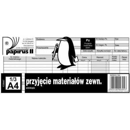 PZ Przyjęcie Zewnętrzne 1/3 A4 Wielokopia