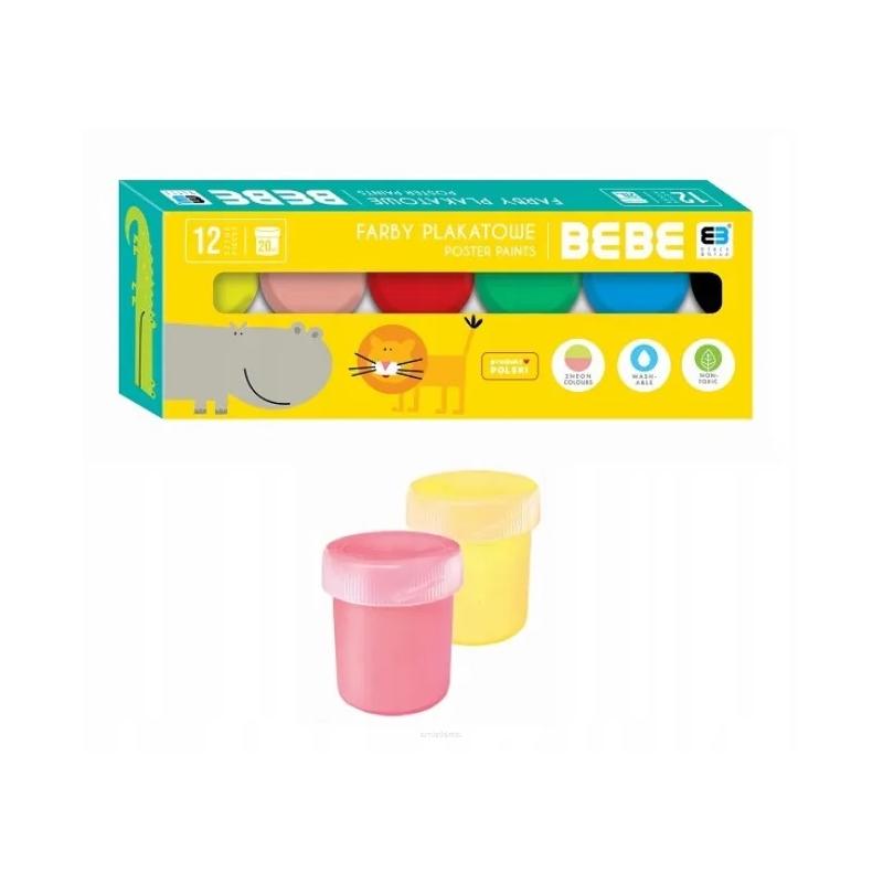 FARBY PLAKATOWE 12KOL W TYM DWA NEON BB KIDS