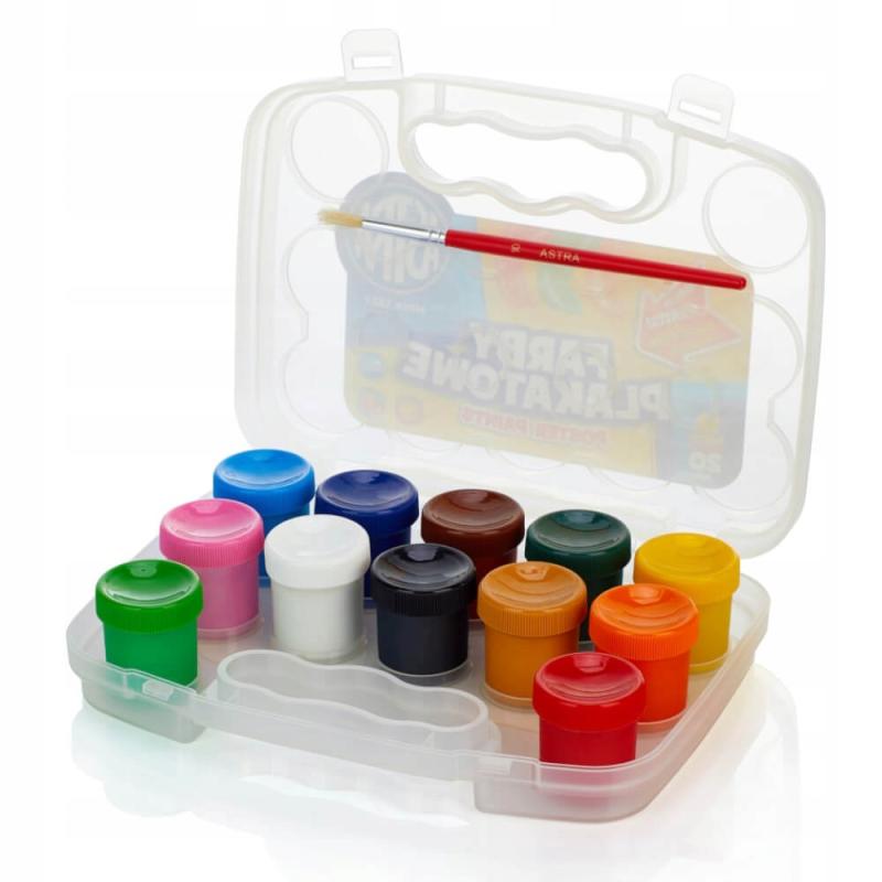 Farby plakatowe 12/20ml walizka