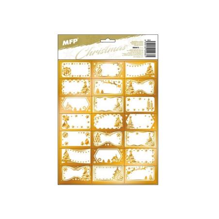 Naklejka na prezenty złota 200x300 mm 21 szt