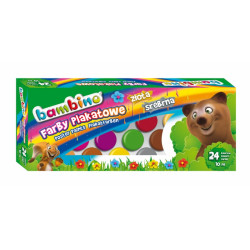 Farby plakatowe 24kol. 10 ml BAMBINO