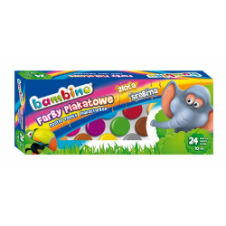 Farby plakatowe 24kol. 10 ml BAMBINO