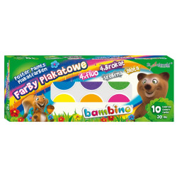 Farby plakatowe 10kol x 20ml BAMBINO