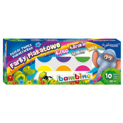 Farby plakatowe 10kol x 20ml BAMBINO