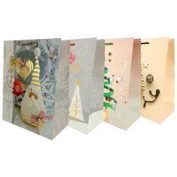 Torebka świąteczna pionowa mała mix 18x23x10cm BENIAMIN