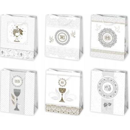 Torebka ozdobna T-4 komuni 23x32x11 brokat pol-mak