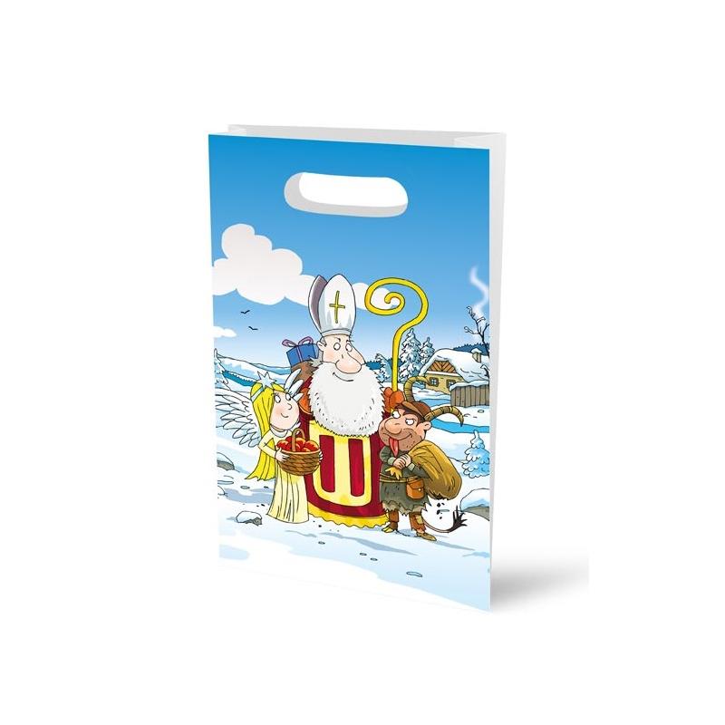 Torebka Mikołaj biały papier 19x34x6cm MFP