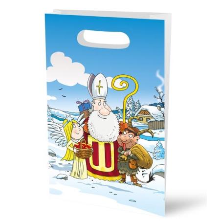 Torebka Mikołaj biały papier 19x34x6cm MFP