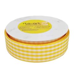 Wstążka z poliestru W dużą kratkę 25mm FLO ART