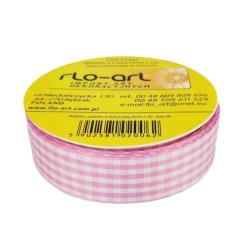 Wstążka z poliestru W dużą kratkę 25mm FLO ART