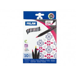 Pisaki z pędzelkiem 10 kolorów MILAN
