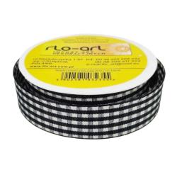 Wstążka z poliestru W dużą kratkę 25mm FLO ART