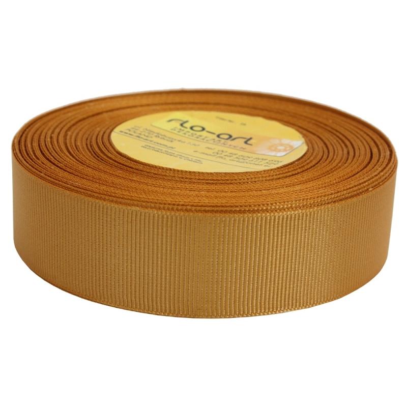 Wstążka Ryps 25mmx25y złoty FLO-ART