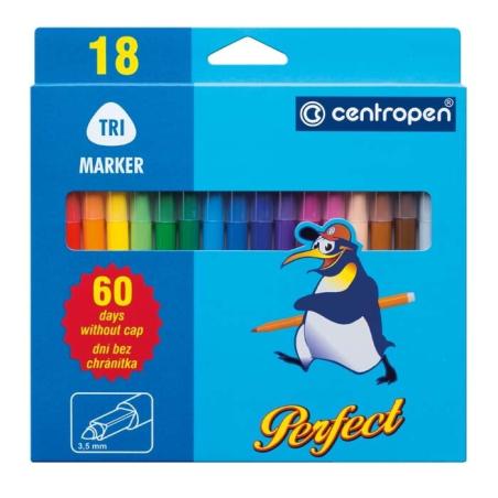 CENTROPEN FLAMASTRY NIEZASYCHAJĄCE 18SZT.
